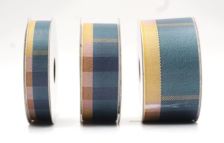 Elegantes Türkis und Gelbes Karoband_AI